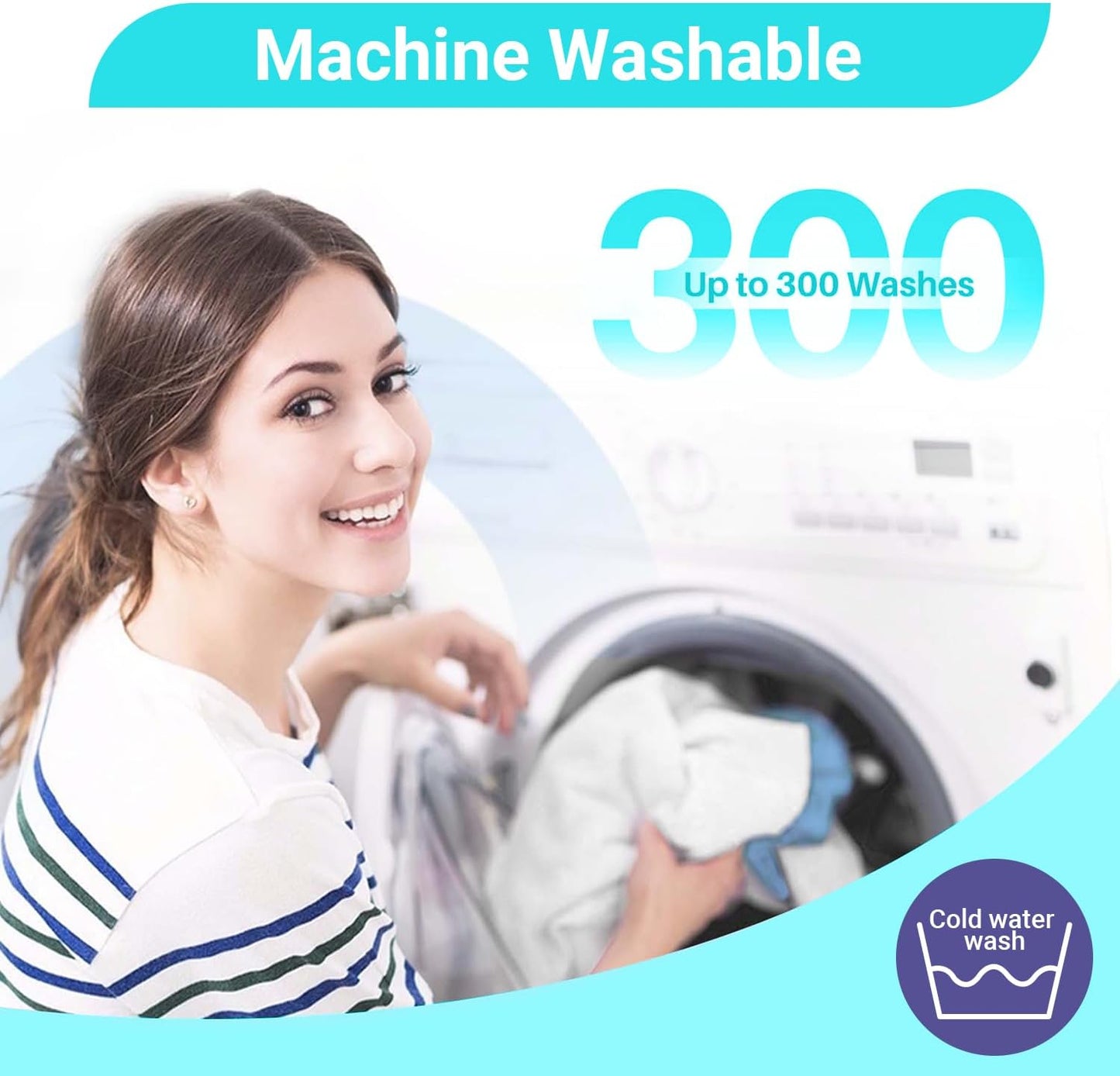 Heavy Absorbency Bed Pads with Tuckable Sides 86 x 91 cm, Washable and Reusable Incontinence Bed Underpads 2 Pack