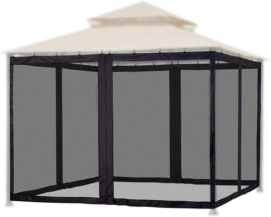 Replacement Gazebo Mosquito Net with Zipper, Mosquito Net for Umbrellas, 4-Panel Screen Walls, Privacy Curtain for Outdoor Patio, Garden and Backyard