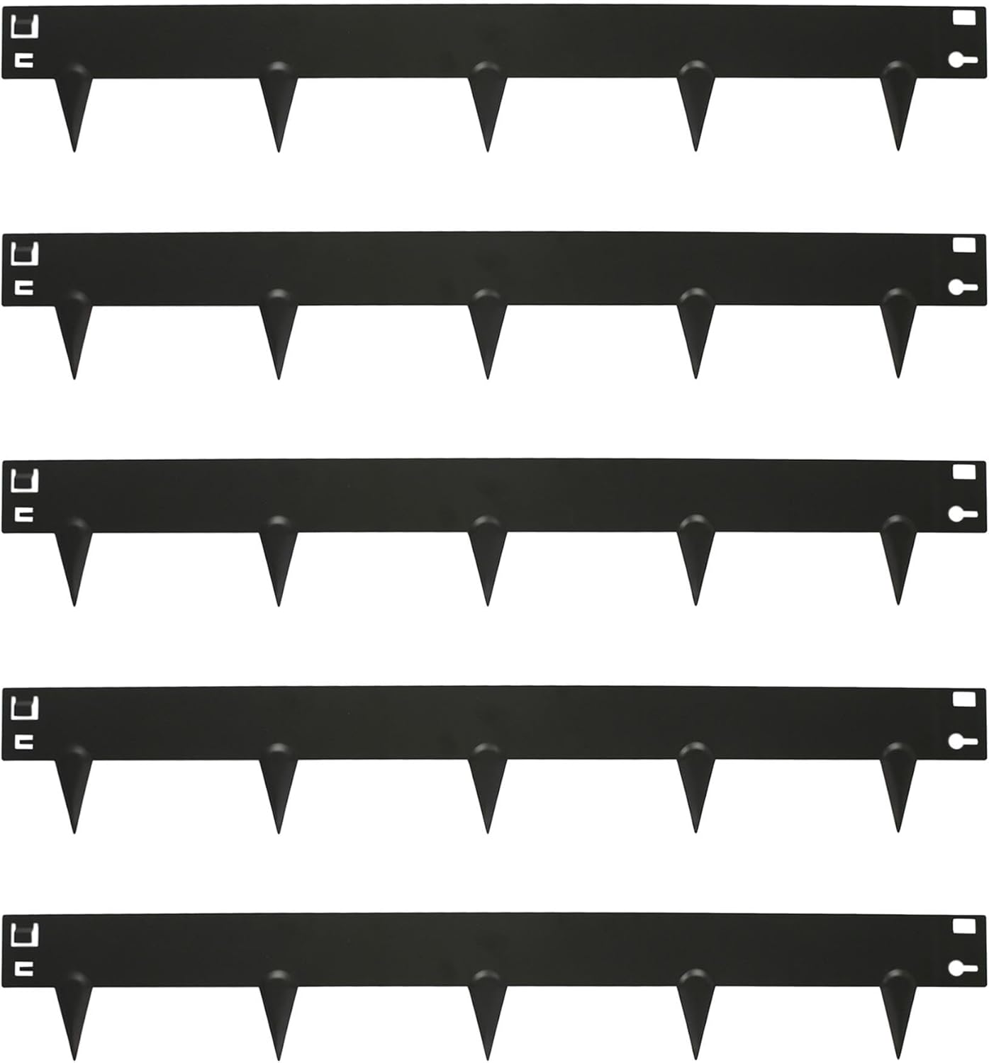 5pc Black Lawn Edging Kit - 5m x 8cm - Outdoor Garden Grass Flower Plant Bed Stone Path Patio Gravel Border Edging Rolls