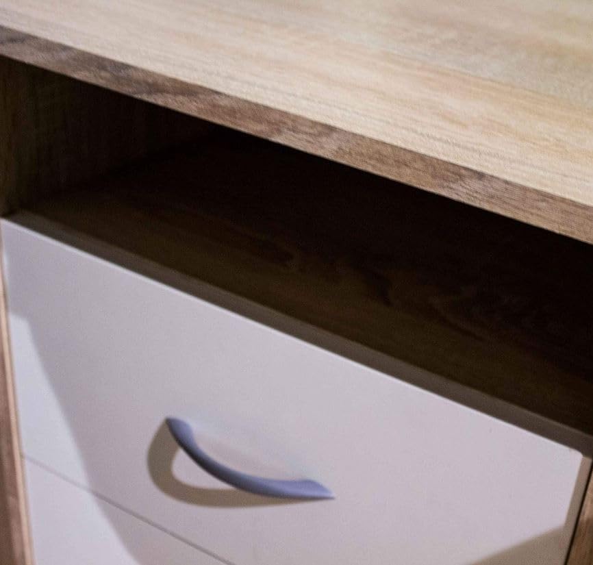 Desk made of wood decor with 3 drawers and 1 open compartment, available in Sonoma oak color