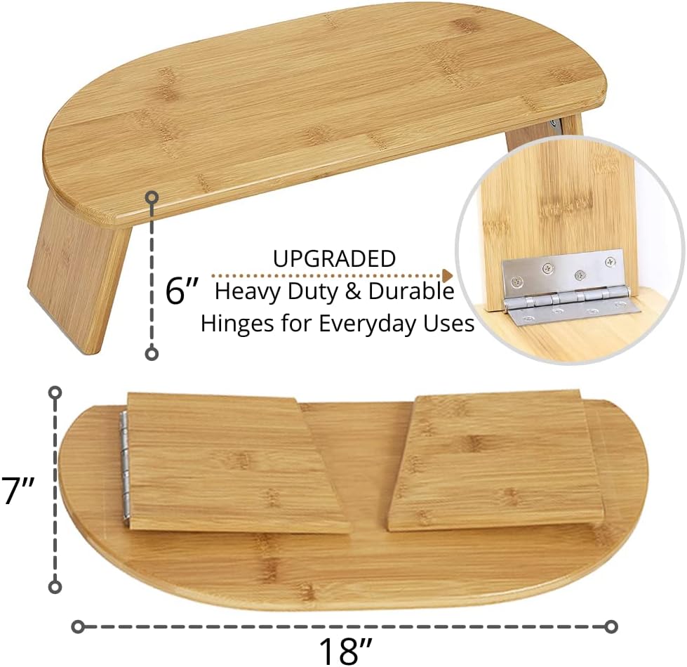 Folding meditation bench made of bamboo - yoga stool for deep meditation and mindfulness - ergonomic sports equipment made of sustainable bamboo