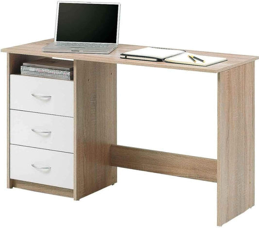 Desk made of wood decor with 3 drawers and 1 open compartment, available in Sonoma oak color