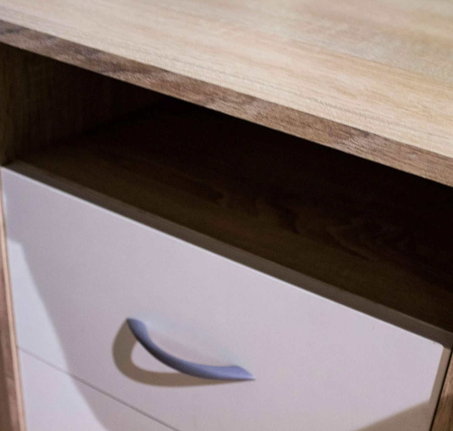 Desk made of wood decor with 3 drawers and 1 open compartment, available in Sonoma oak color