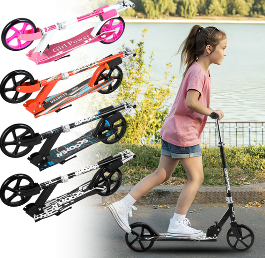 Children's scooter, aluminum children's scooter 205mm kick scooter, foldable children's scooter with 2 wheels and 3 height-adjustable children's scooters for children from 5