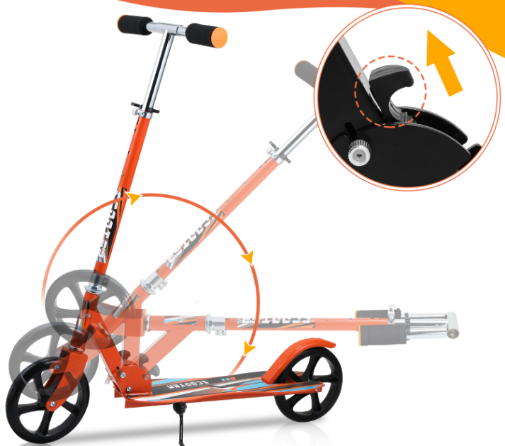 Children's scooter, aluminum children's scooter 205mm kick scooter, foldable children's scooter with 2 wheels and 3 height-adjustable children's scooters for children from 5