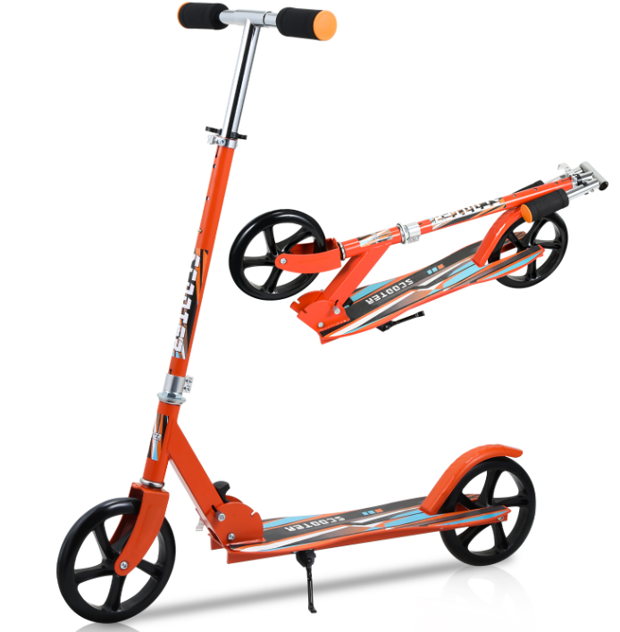 Children's scooter, aluminum children's scooter 205mm kick scooter, foldable children's scooter with 2 wheels and 3 height-adjustable children's scooters for children from 5