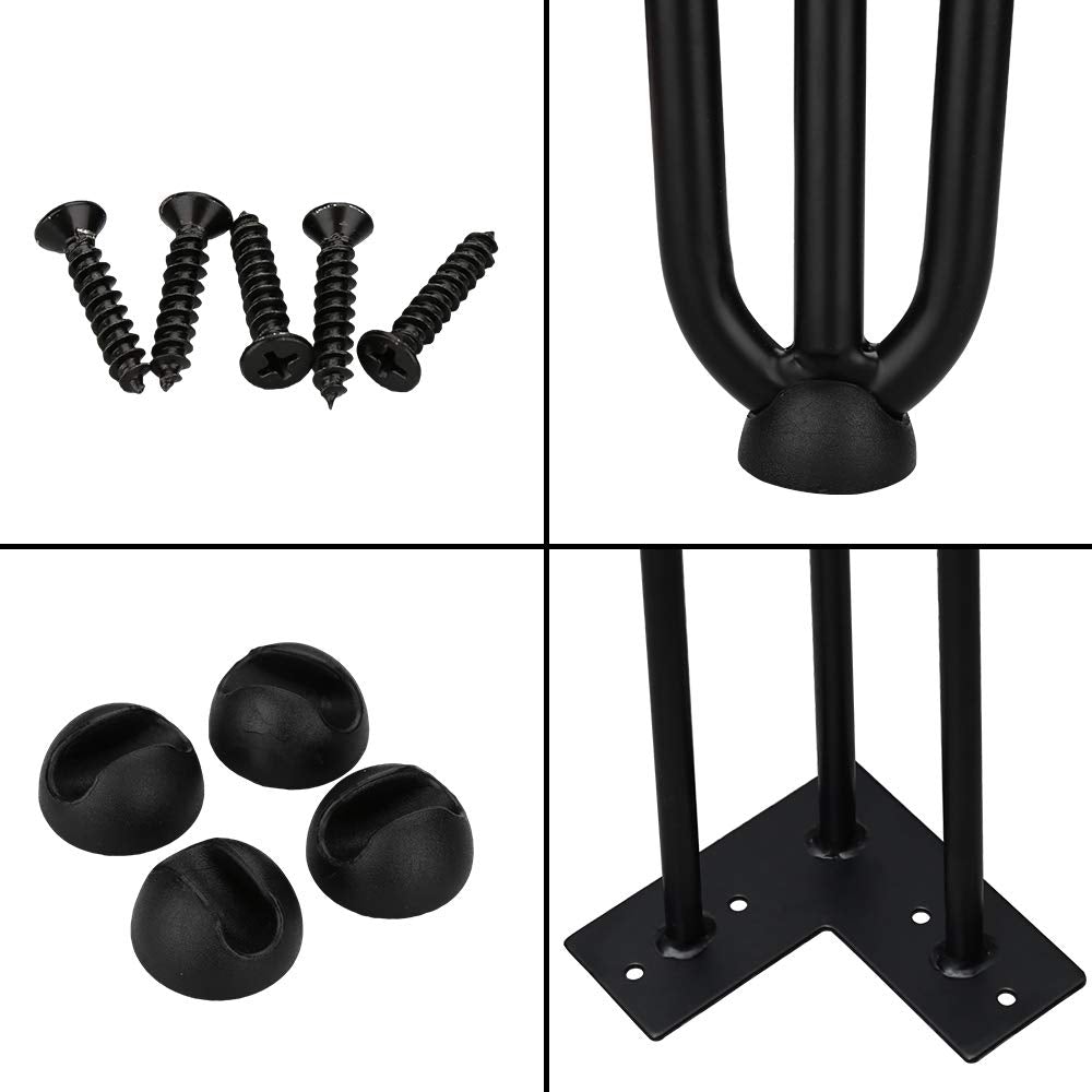 Goluckyin 4er Hairpin Legs desk table legs 40cm 3 rod