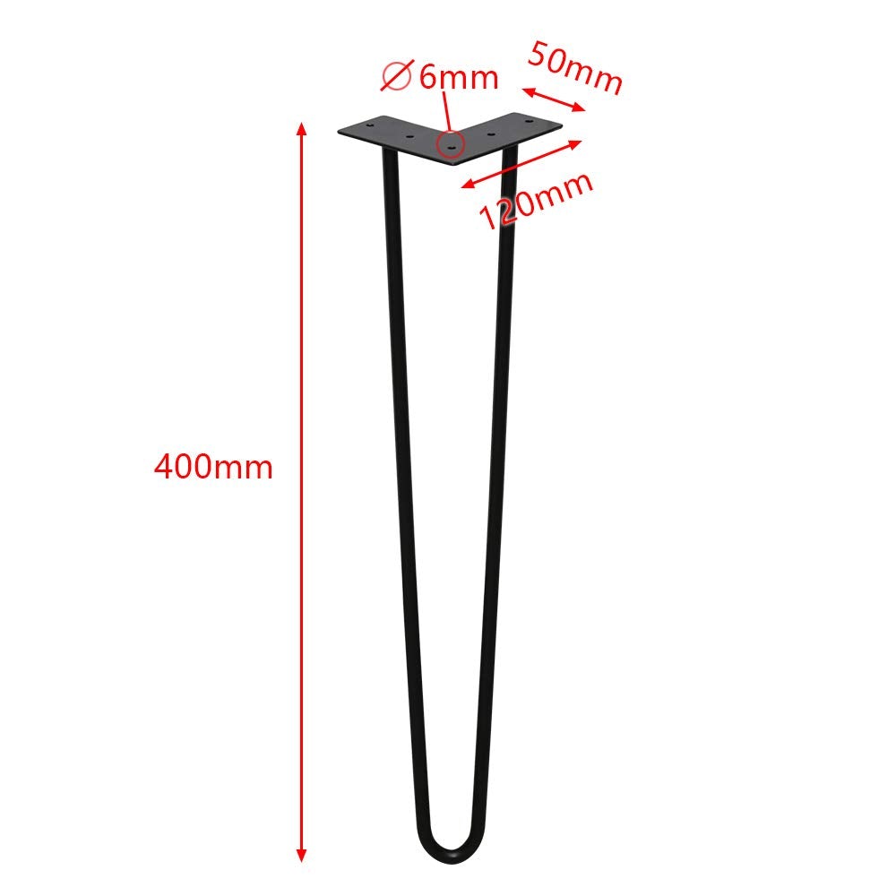Goluckyin 4er Hairpin Legs desk table legs 40cm 2 rod