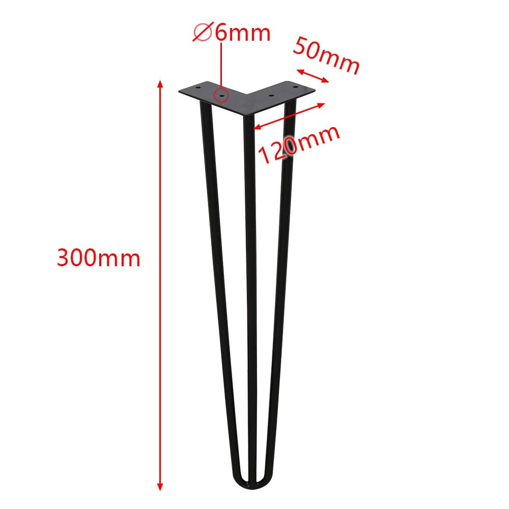 Goluckyin 4er Hairpin Legs desk table legs 30cm 3 rod