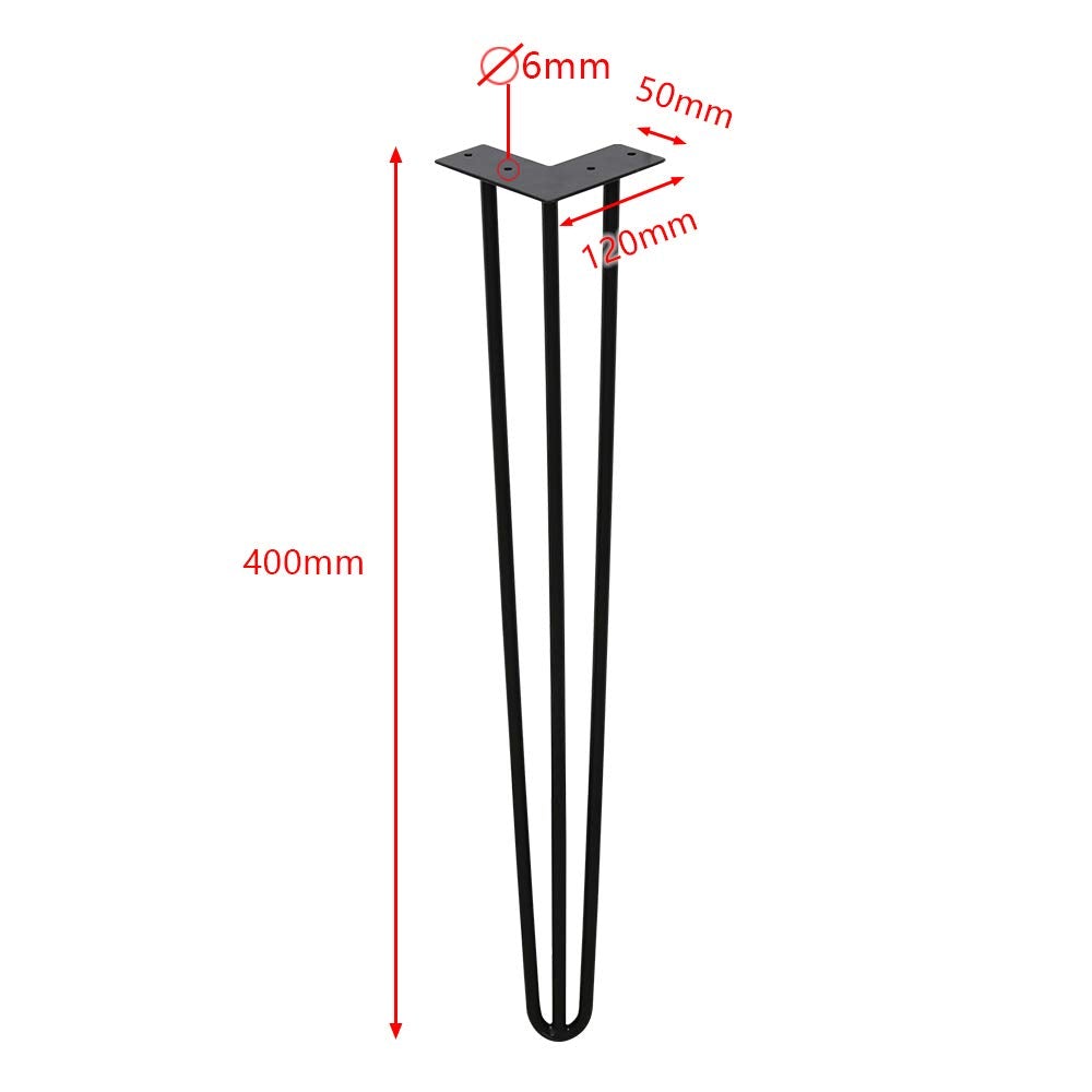 Goluckyin 4er Hairpin Legs desk table legs 40cm 3 rod