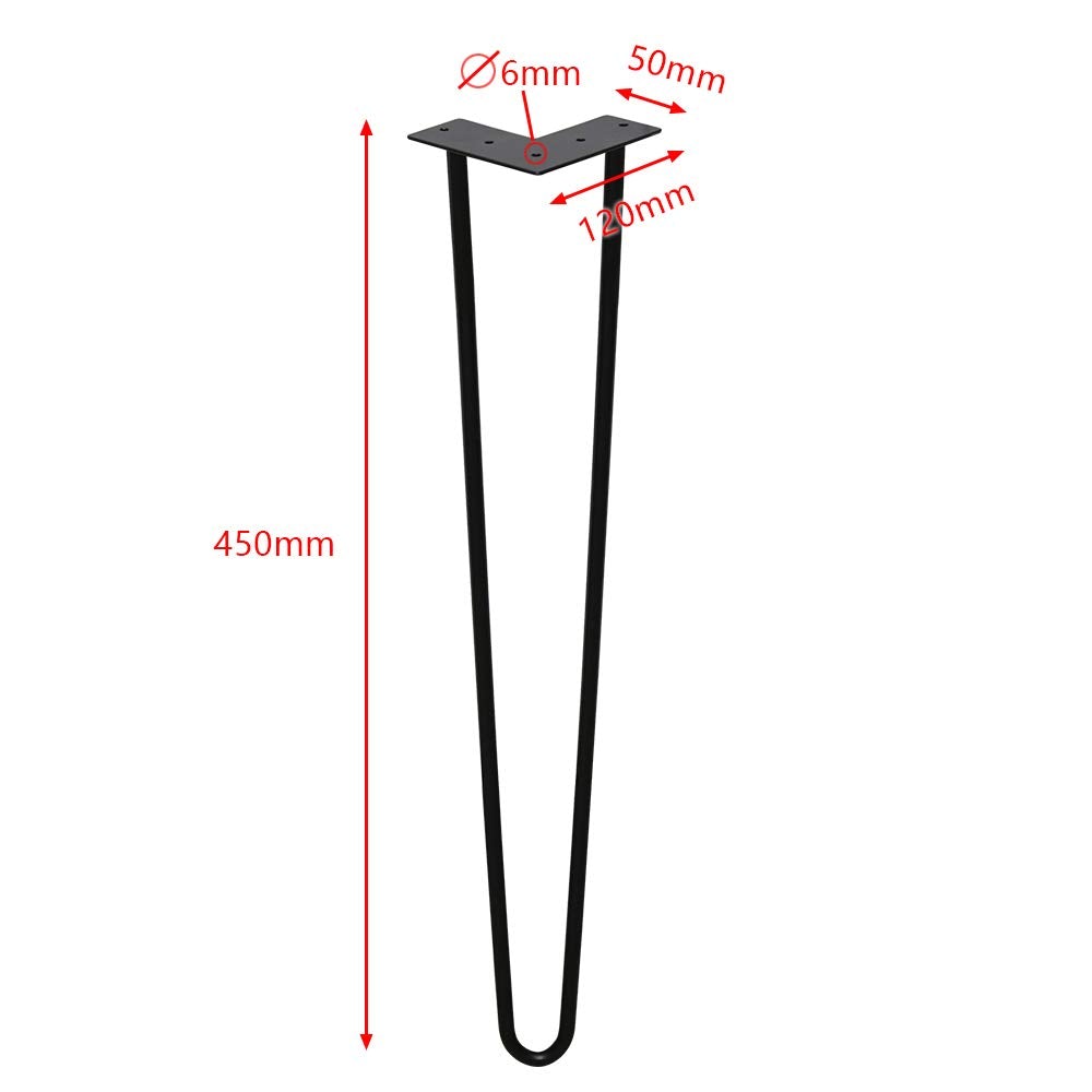 Goluckyin 4er Hairpin Legs desk table legs 45cm 2 rod