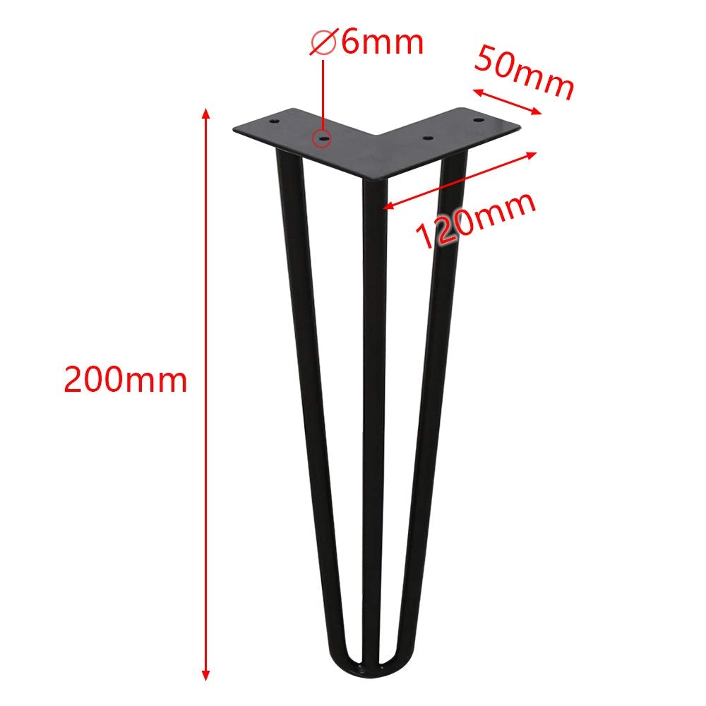 Goluckyin 4er Hairpin Legs desk table legs 20cm 3 rod
