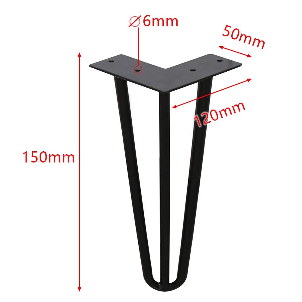 Goluckyin 4er Hairpin Legs desk table legs 15cm 3 rod