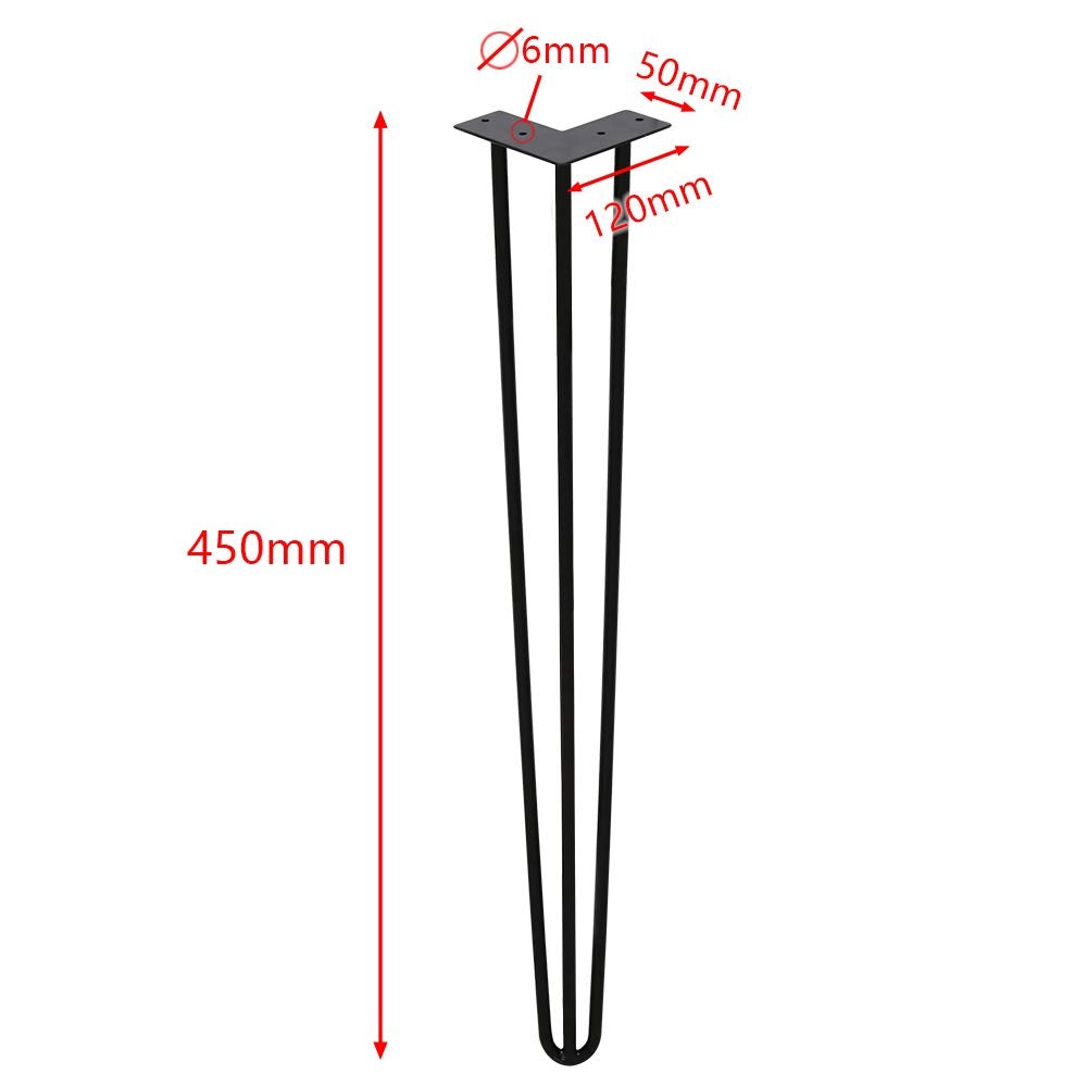Goluckyin 4er Hairpin Legs desk table legs 45cm 3 rod